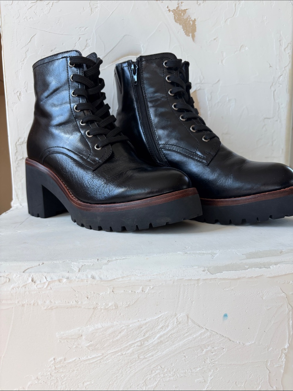 Jefferey Campbell Chunky Lace-Up Ankle Boots - Black